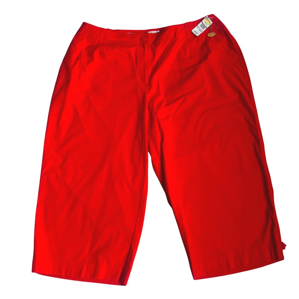 Talbots Crop Pants Womens 18WP Red Classic Fit Stretch Cotton Capris New 884